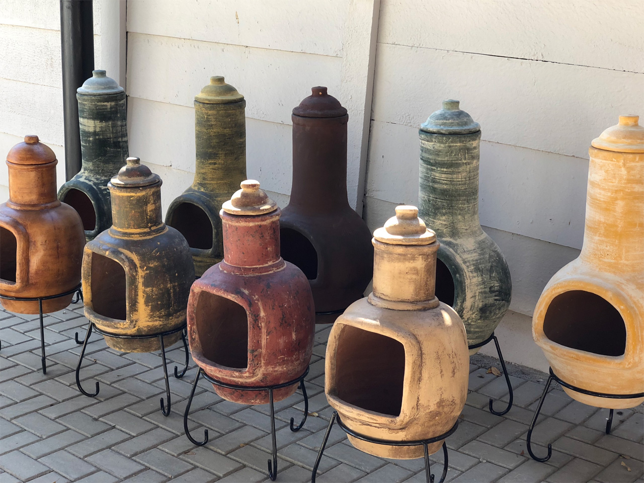 Chimineas Fire Pots Handmade Clay, Mexican Ceramic Fire Pits